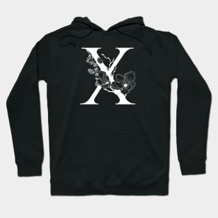 Letter X Monogram - Floral Initial Hoodie